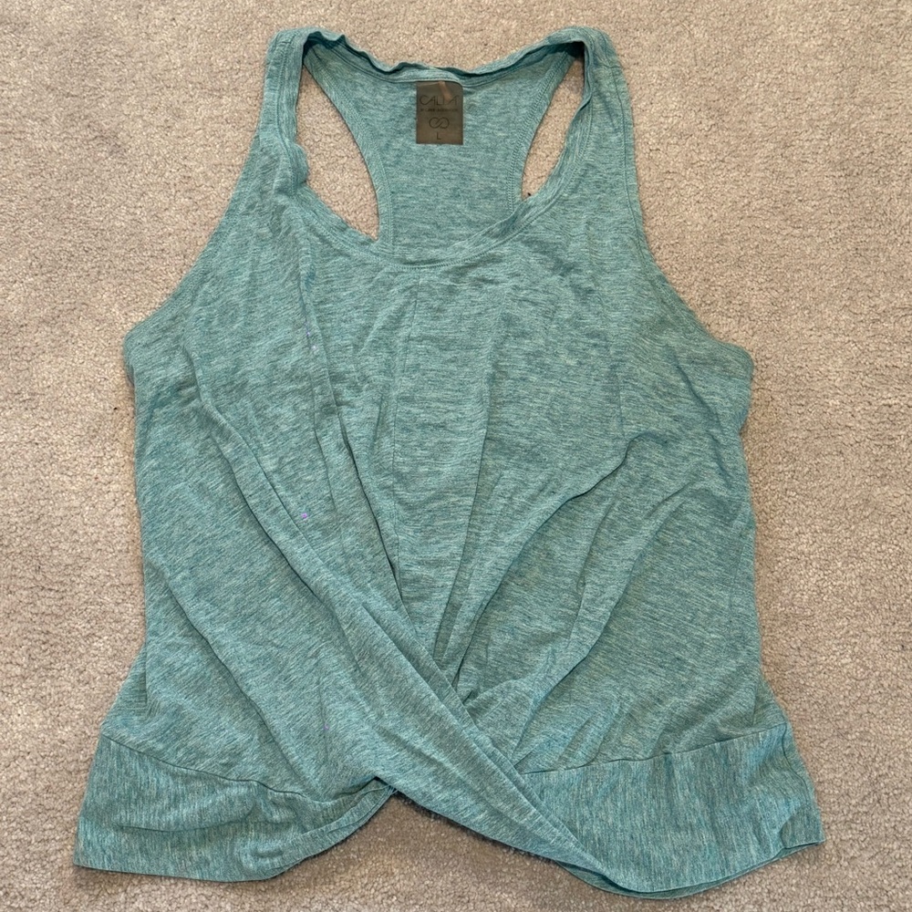 CALIA by Carrie Underwood Aqua Twist Tank Top